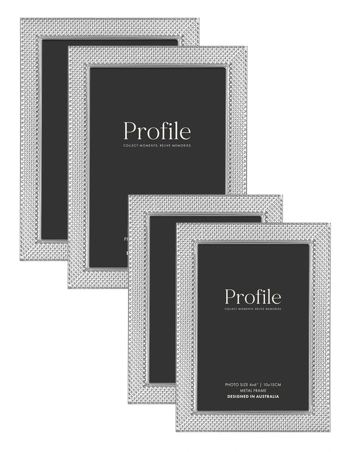 Matrix Metal Photo Frame Mixed Sizes Bundle (4 Pack) in Silver image 1