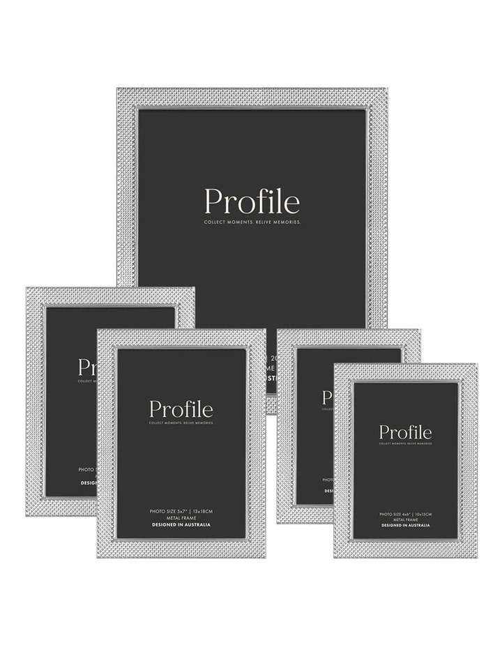 Matrix Metal Photo Frame Mixed Sizes Bundle (5 Pack) in Silver image 1