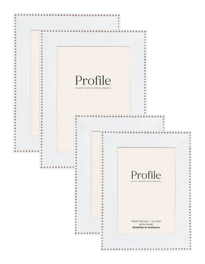 Noble Metal Photo Frame Mixed Sizes Bundle (4 Pack) in White image 1