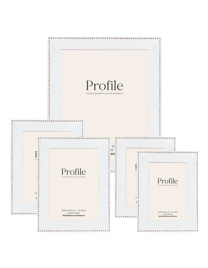Noble Metal Photo Frame Mixed Sizes Bundle (5 Pack) in White image 1