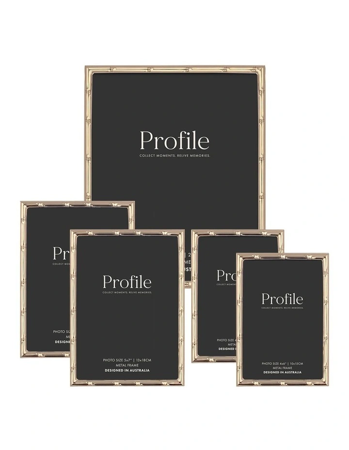 Bamboo Metal Photo Frame Mixed Sizes Bundle (5 Pack) in Rose Gold image 1