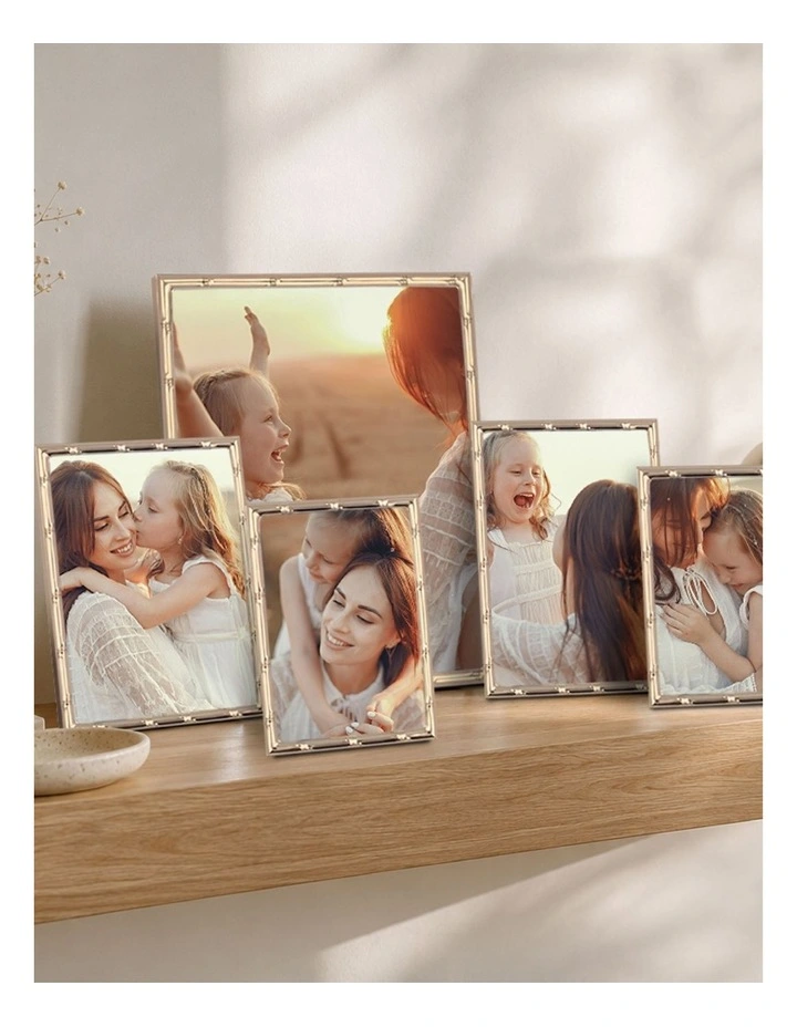 Bamboo Metal Photo Frame Mixed Sizes Bundle (5 Pack) in Rose Gold image 2