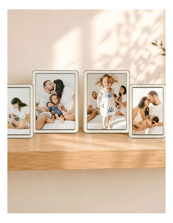 Heirloom Metal Photo Frame Mixed Sizes Bundle (4 Pack) in White/Gold image 2