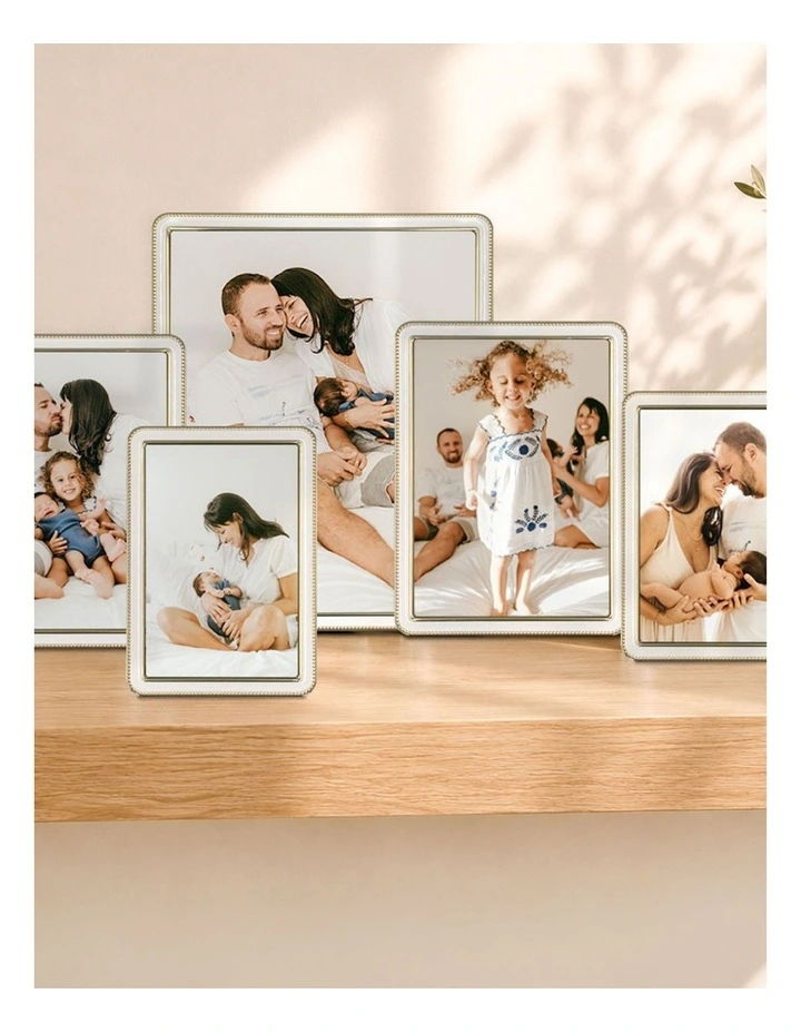 Heirloom Metal Photo Frame Mixed Sizes Bundle (5 Pack) in White/Gold image 2
