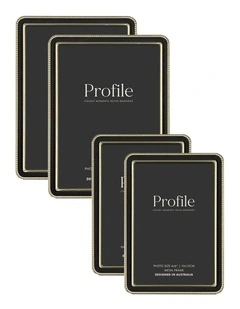 Heirloom Metal Photo Frame Mixed Sizes Bundle (4 Pack) in Black/Gold