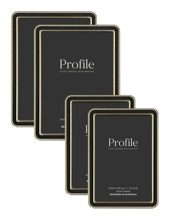Heirloom Metal Photo Frame Mixed Sizes Bundle (4 Pack) in Black/Gold image 1