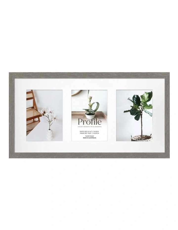 Deluxe Photo Frame 10x20/5x7 (3) in Silver Ash image 1