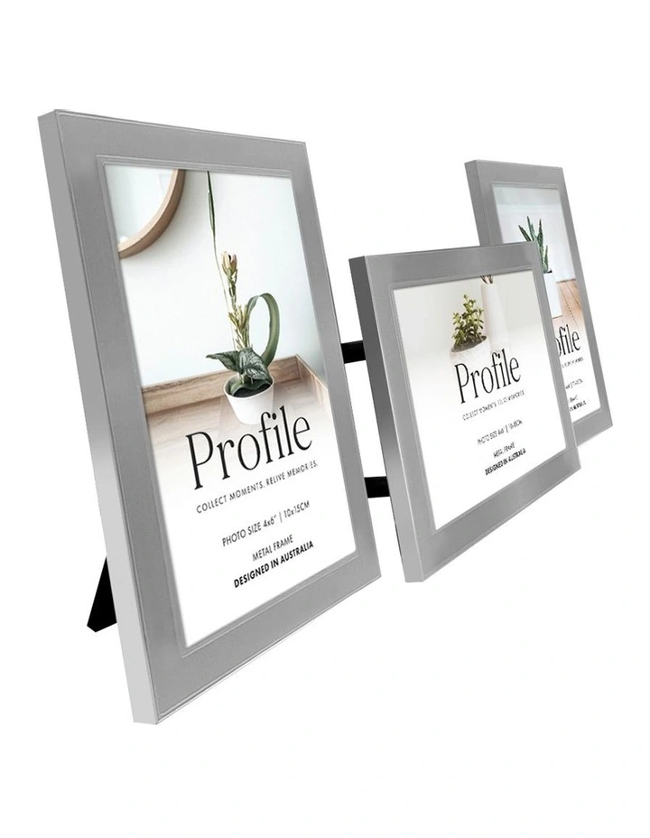 Eternal Solid Metal Collage Photo Frame Multi 3 4x6" in Silver image 2