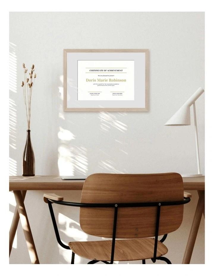 Australia Made Timber Certificate Frame A3 to A4 in Polar Birch image 2
