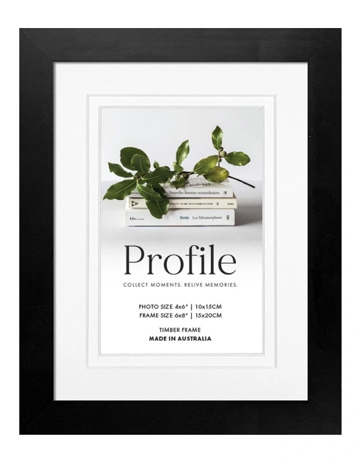 Australian Made Timber Photo Frame 6x8"/4x6" in Black image 1