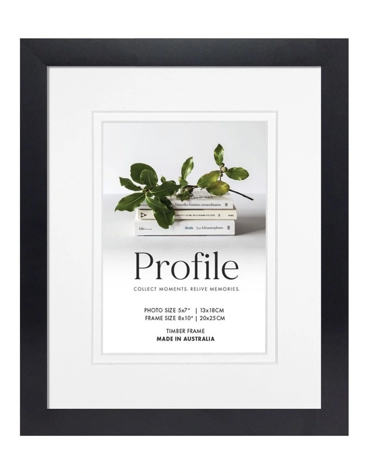 Australian Made Timber Photo Frame 8x10"/5x7" in Black image 1