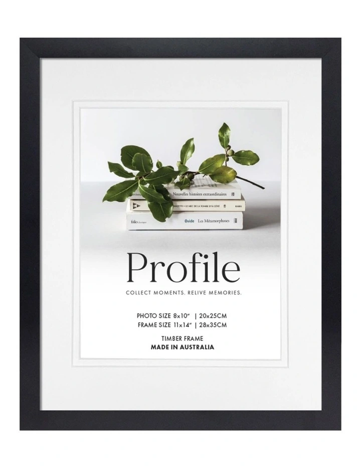 Australian Made Timber Photo Frame 11x14"/8x10" in Black image 1