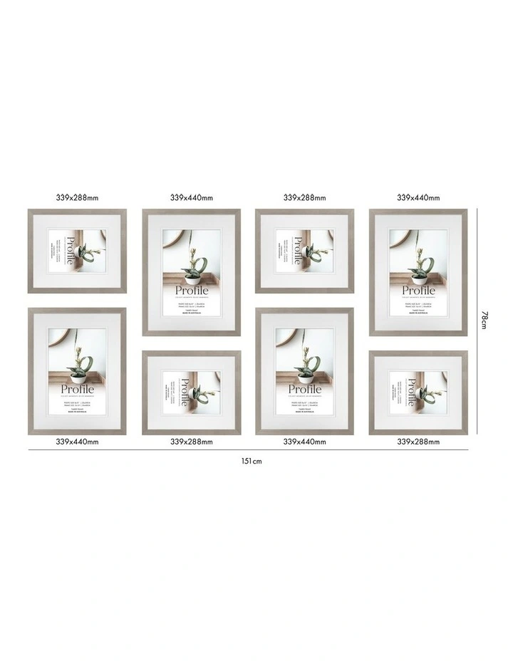 Profile Australia Australia Made Gallery 8 Frames Wall Set In Stone Ash