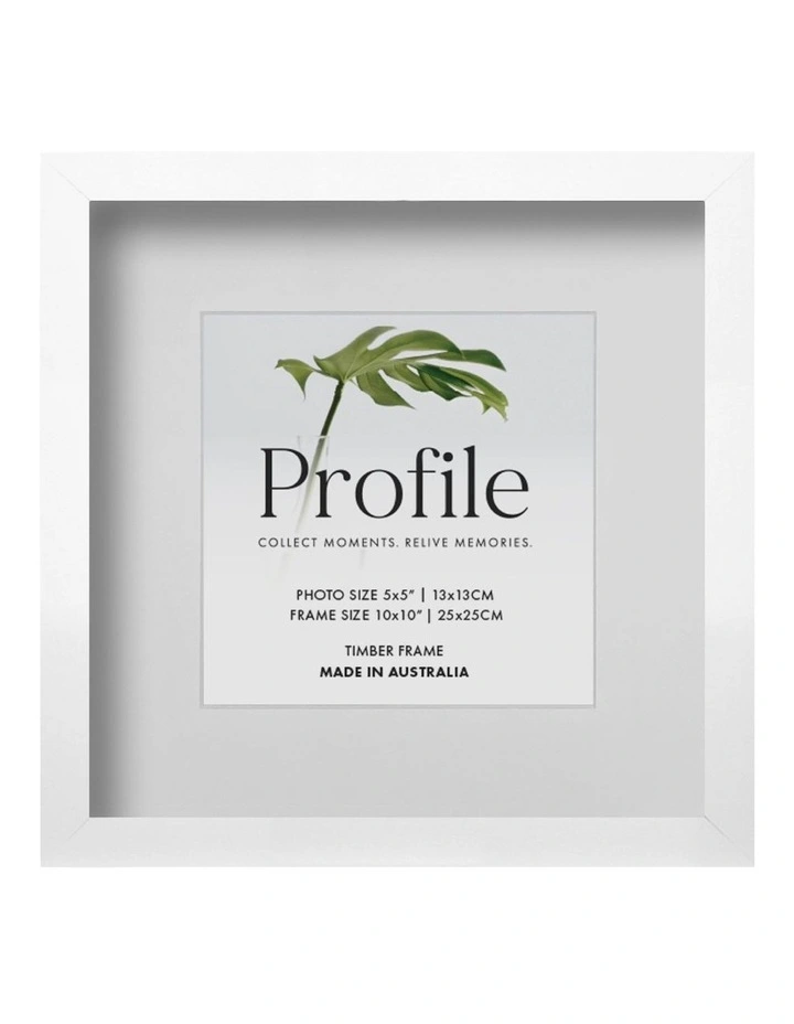 Australian Made Shadow Box Photo Frame 10x10"/5x5" in White image 1