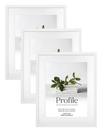 Australian Made Timber Photo Frame 16x20"/12x16" (3 Pack) in White