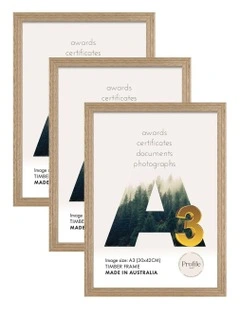 Australian Made Timber Certificate Photo Frame A3 (3 Pack) in Vic Ash