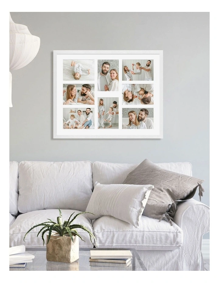Premium Collage Photo Frame 16x20 4x6 8 Photos in White image 2