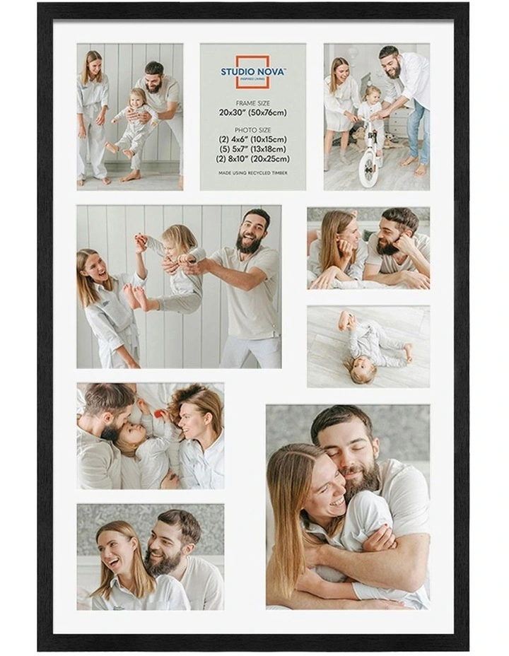 Premium Collage Photo Frame 20x30 9 Photos in Black image 1
