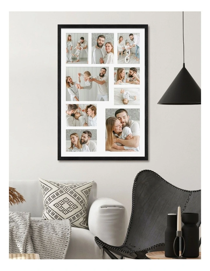 Premium Collage Photo Frame 20x30 9 Photos in Black image 2