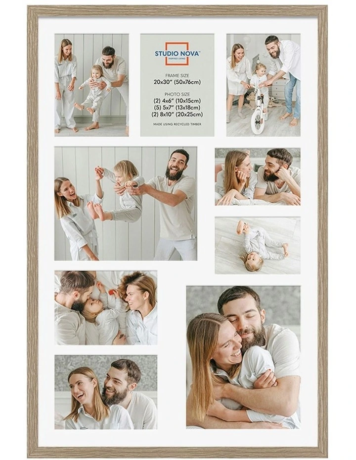 Premium Collage Photo Frame 20x30 9 Photos in Natural image 1