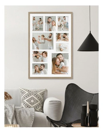Premium Collage Photo Frame 20x30" (9 Photos) in Natural