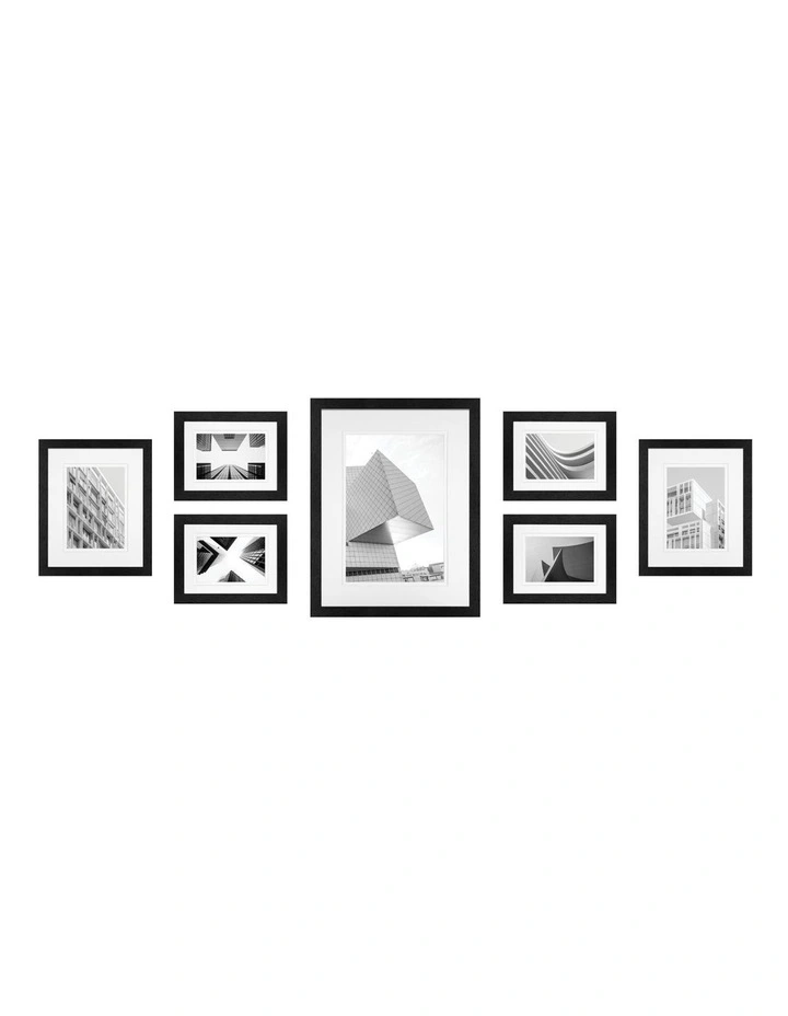 Premium Black 7 Piece Gallery Photo Wall Frame Set image 1