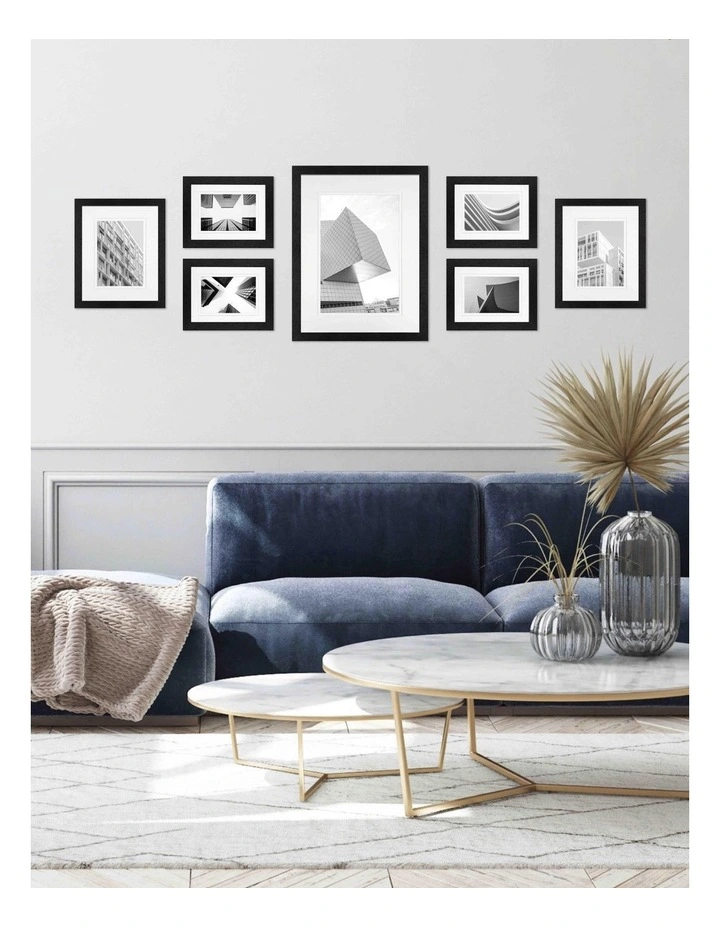 Premium Black 7 Piece Gallery Photo Wall Frame Set image 2
