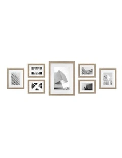 Premium Natural Oak 7 Piece Gallery Photo Wall Frame Set