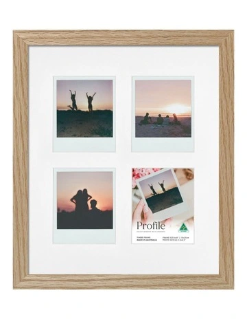 Australian Made Timber Collage Photo Frame 10x12"/Polaroid (4 Photos) in Natural Oak