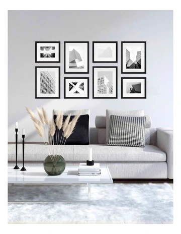 Premium 8 Piece Gallery Photo Wall Frame Set in Black