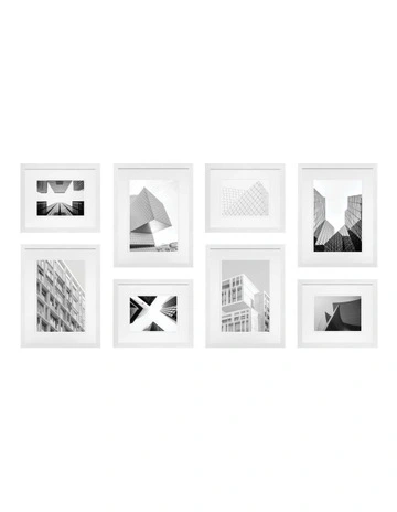 Premium 8 Piece Gallery Photo Wall Frame Set in White