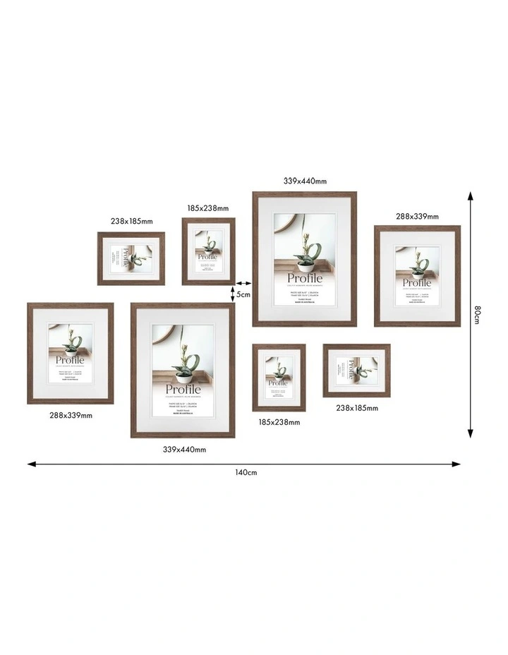 Australian Made Gallery Wall Set J (8 Frames) in Chestnut image 3