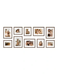 Australian Made Gallery Wall Photo Frames Set N 10x in Chestnut