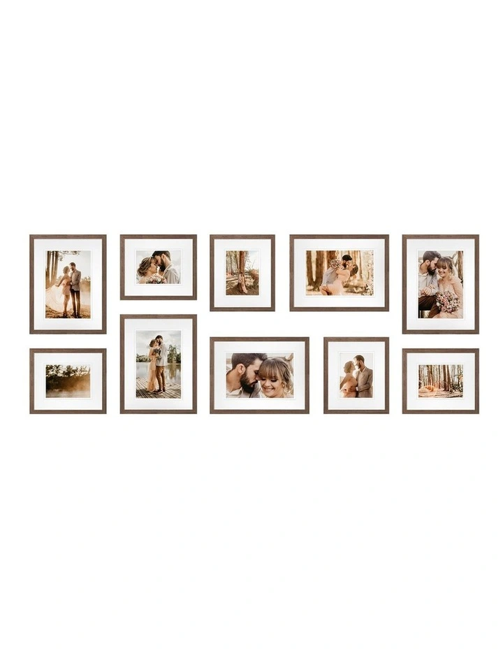 Australian Made Gallery Wall Set N (10 Frames) in Chestnut image 1