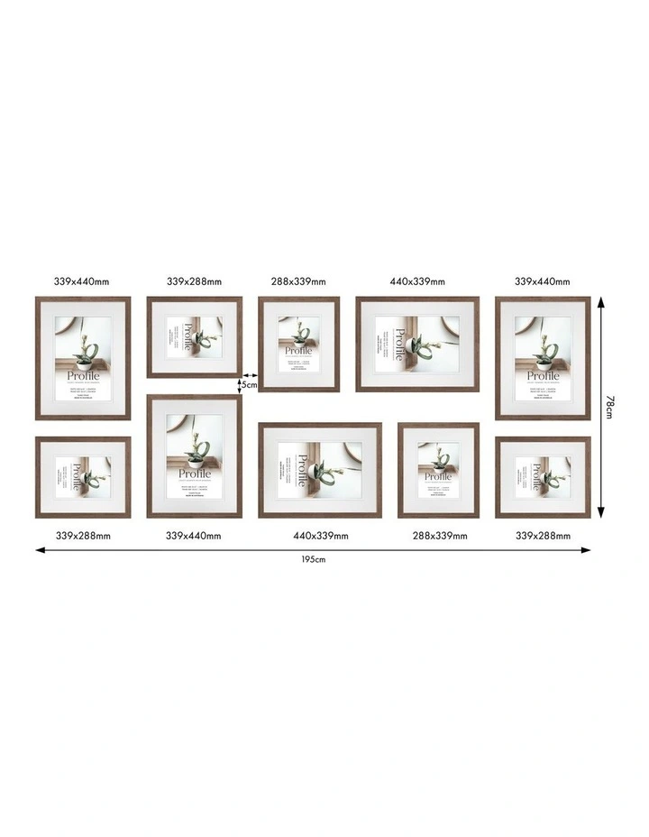 Australian Made Gallery Wall Photo Frames Set N 10x in Chestnut image 3
