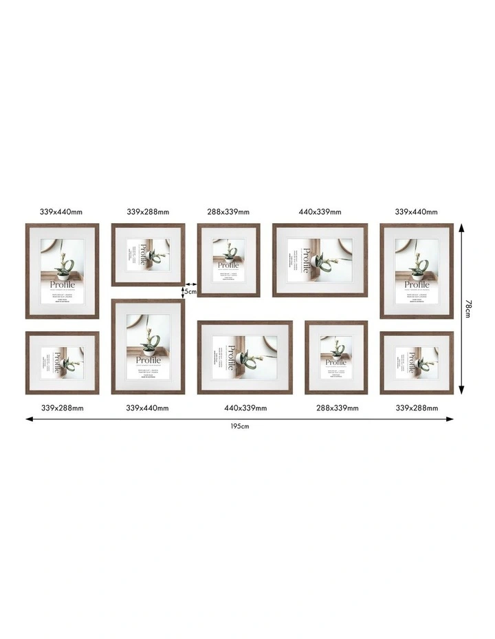 Australian Made Gallery Wall Set N (10 Frames) in Chestnut image 3