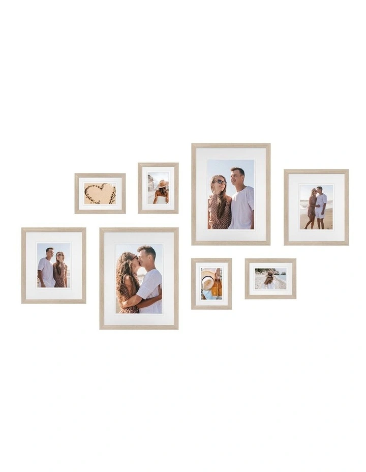 Australian Made Gallery Wall Set J (8 Frames) in Polar Birch image 1