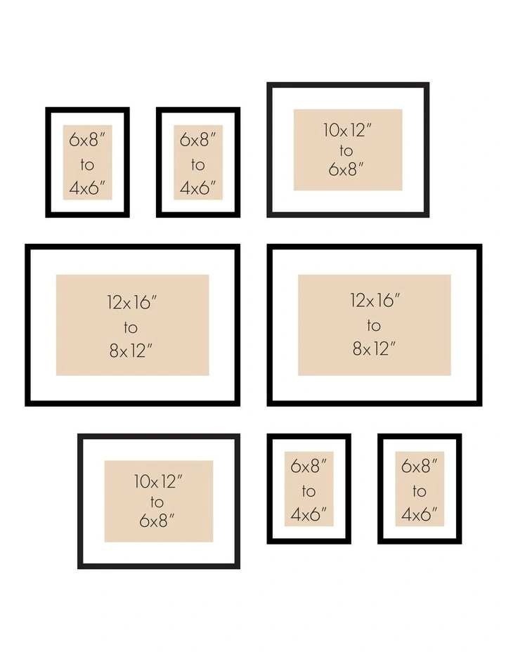 Australian Made Gallery Wall Set J (8 Frames) in Polar Birch image 5