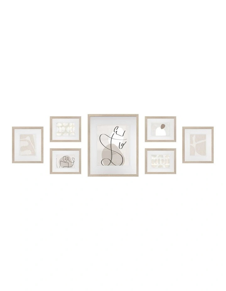 Australian Made Gallery Wall Set M (7 Frames) in Polar Birch image 1
