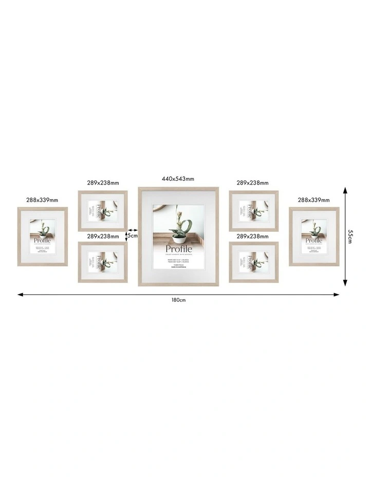 Australian Made Gallery Wall Set M (7 Frames) in Polar Birch image 3