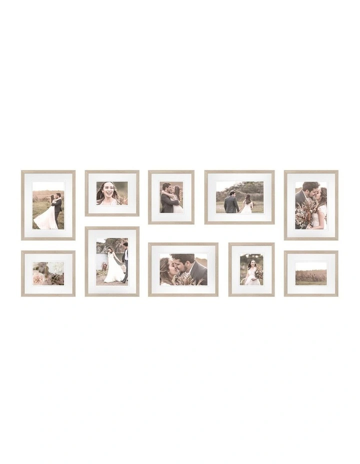 Australian Made Gallery Wall Photo Frames Set N 10x  in Polar Birch image 1