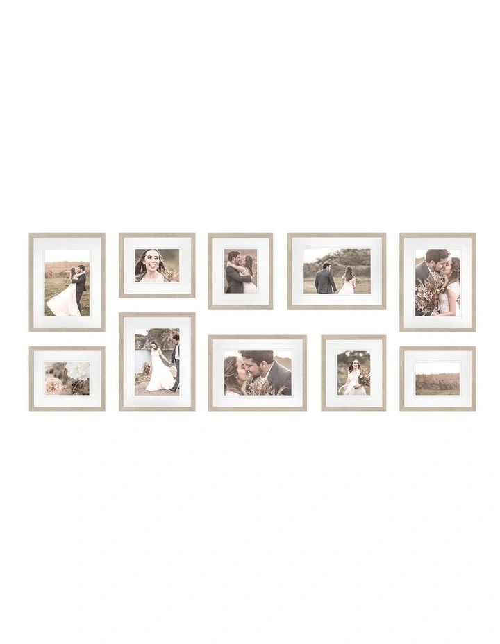 Australian Made Gallery Wall Set N (10 Frames) in Polar Birch image 1