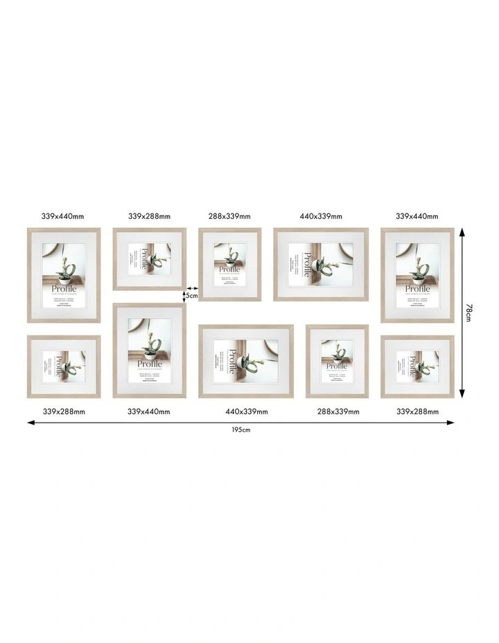 Australian Made Gallery Wall Photo Frames Set N 10x  in Polar Birch image 3