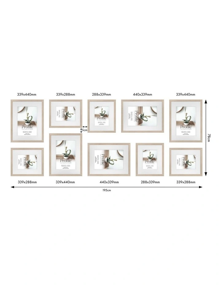 Australian Made Gallery Wall Set N (10 Frames) in Polar Birch image 3