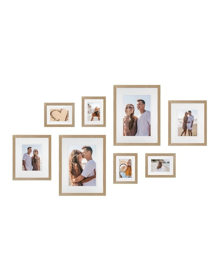 Australian Made Gallery Wall Photo Frames Set J 8x in Natural Oak image 1