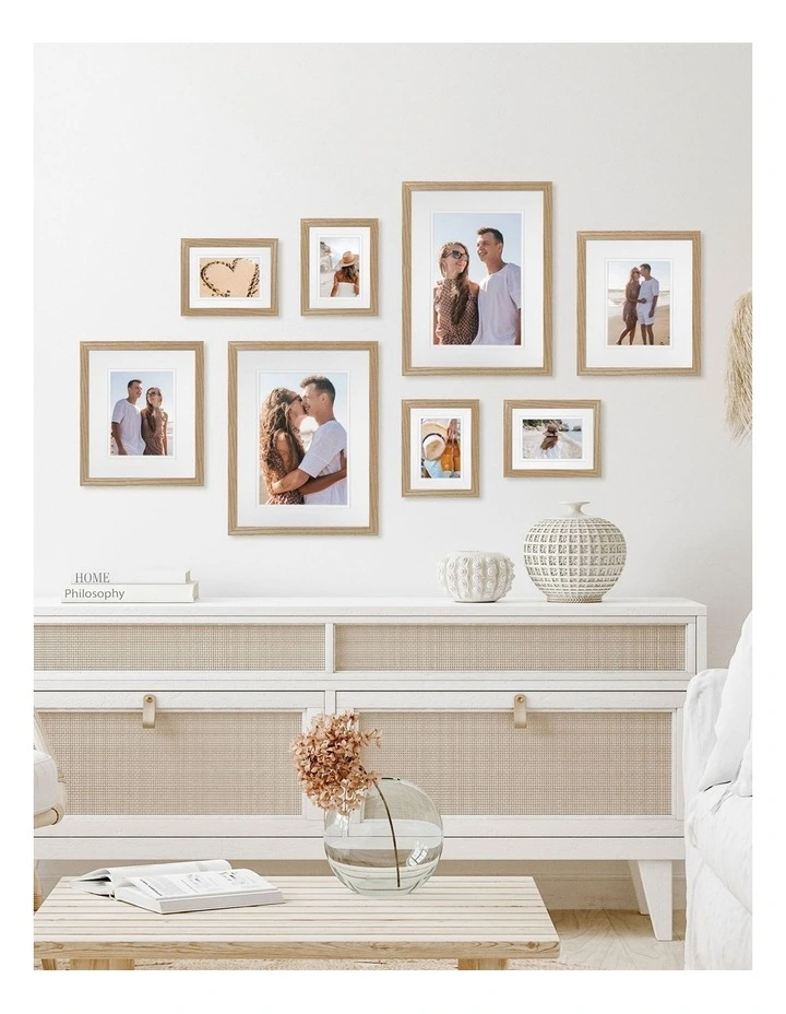 Australian Made Gallery Wall Photo Frames Set J 8x in Natural Oak image 2