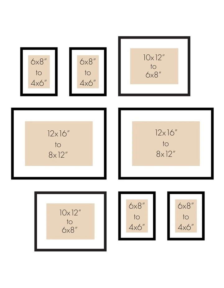 Australian Made Gallery Wall Photo Frames Set J 8x in Natural Oak image 5