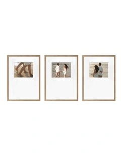 Australian Made Gallery Wall Photo Frames Set K 3x in Natural Oak