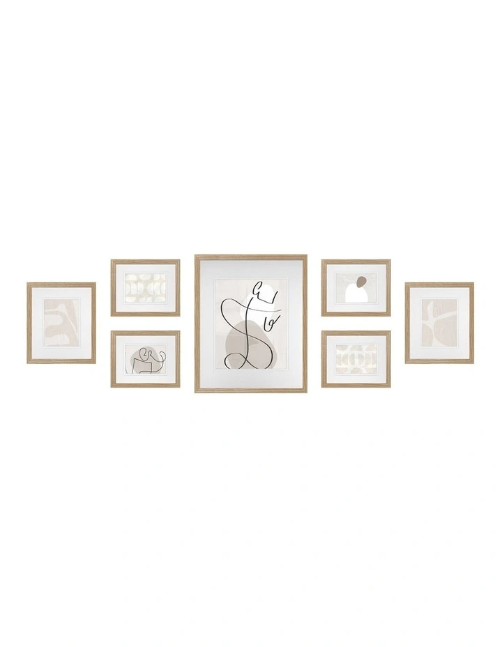 Australian Made Gallery Wall Photo Frames Set M 7x in Natural Oak image 1