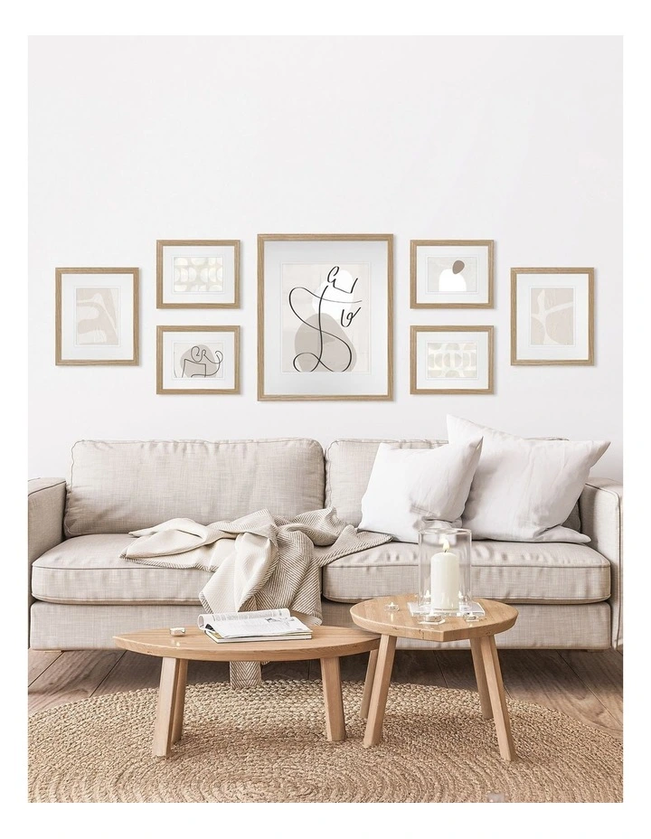 Australian Made Gallery Wall Photo Frames Set M 7x in Natural Oak image 2